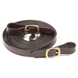 Brown leather reins with brass buckle