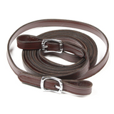 Brown leather reins with stainless steel buckle